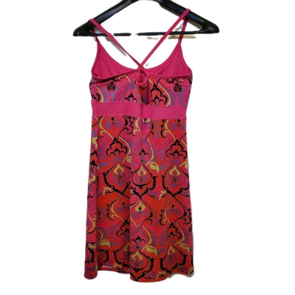 Lola Afg Athletic Tennis Golf Dress Sz Sm Built In Bra Pink Abstract Pickleball - Picture 5 of 5